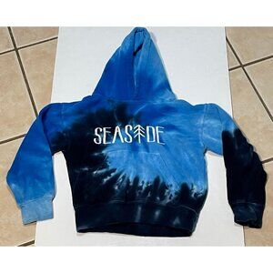 Seaside Oregon Beach hoodie sweater youth kids small Exist tye dye blue